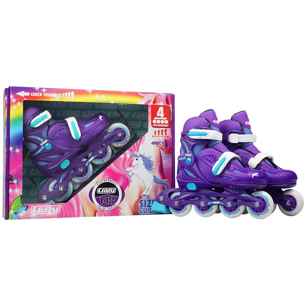 148 Purple Teal - Size Adjustable Inline Skates