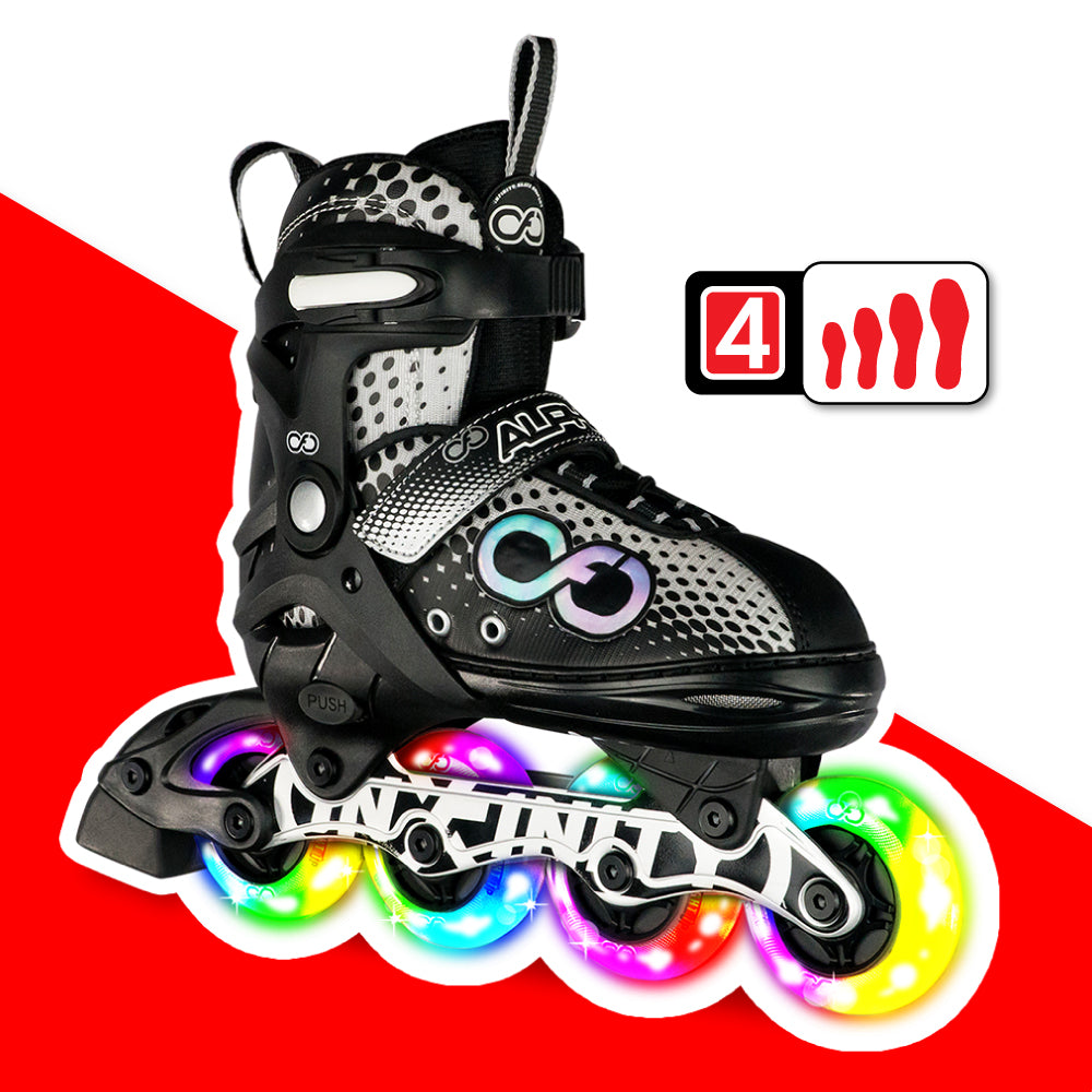 Warehouse Deal | ALPHA Black - Size Adjustable Inline Skates