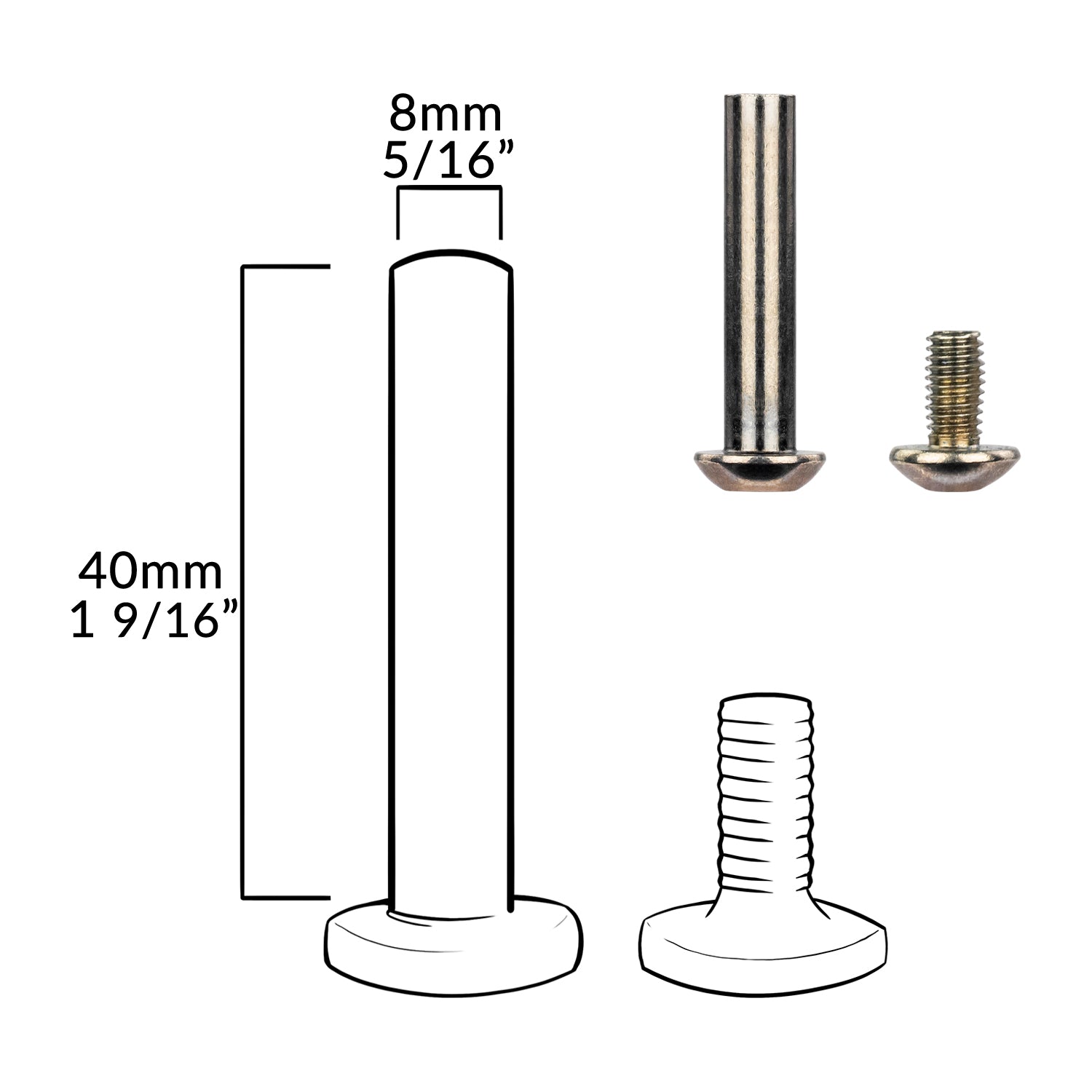 Axle Bolts Front Wheel - Suits LON