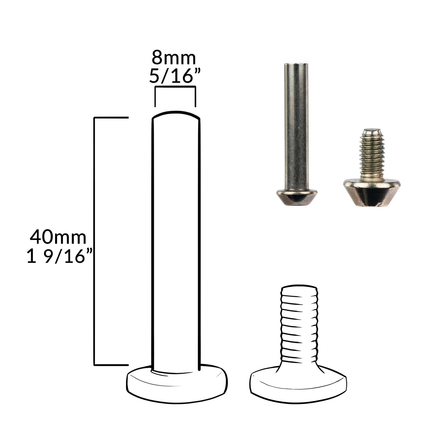 Axle Bolts Front Wheel - Suits TYO