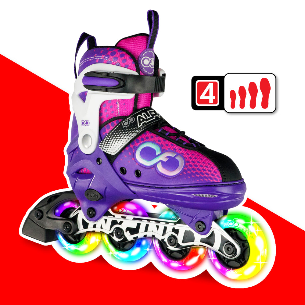 Warehouse Deal | ALPHA Purple - Size Adjustable Inline Skates