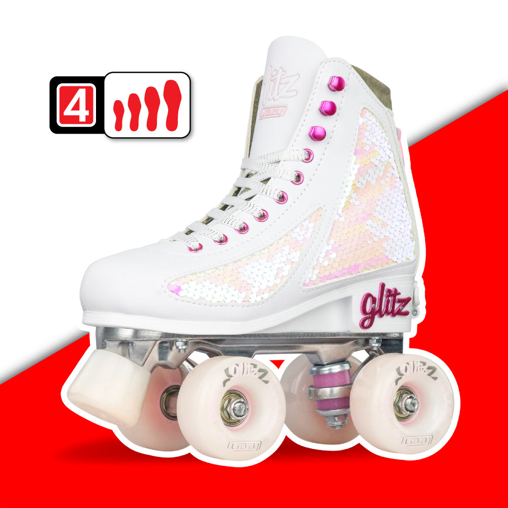 Warehouse Deal | GLITZ Pearl - Size Adjustable Mermaid Roller Skates