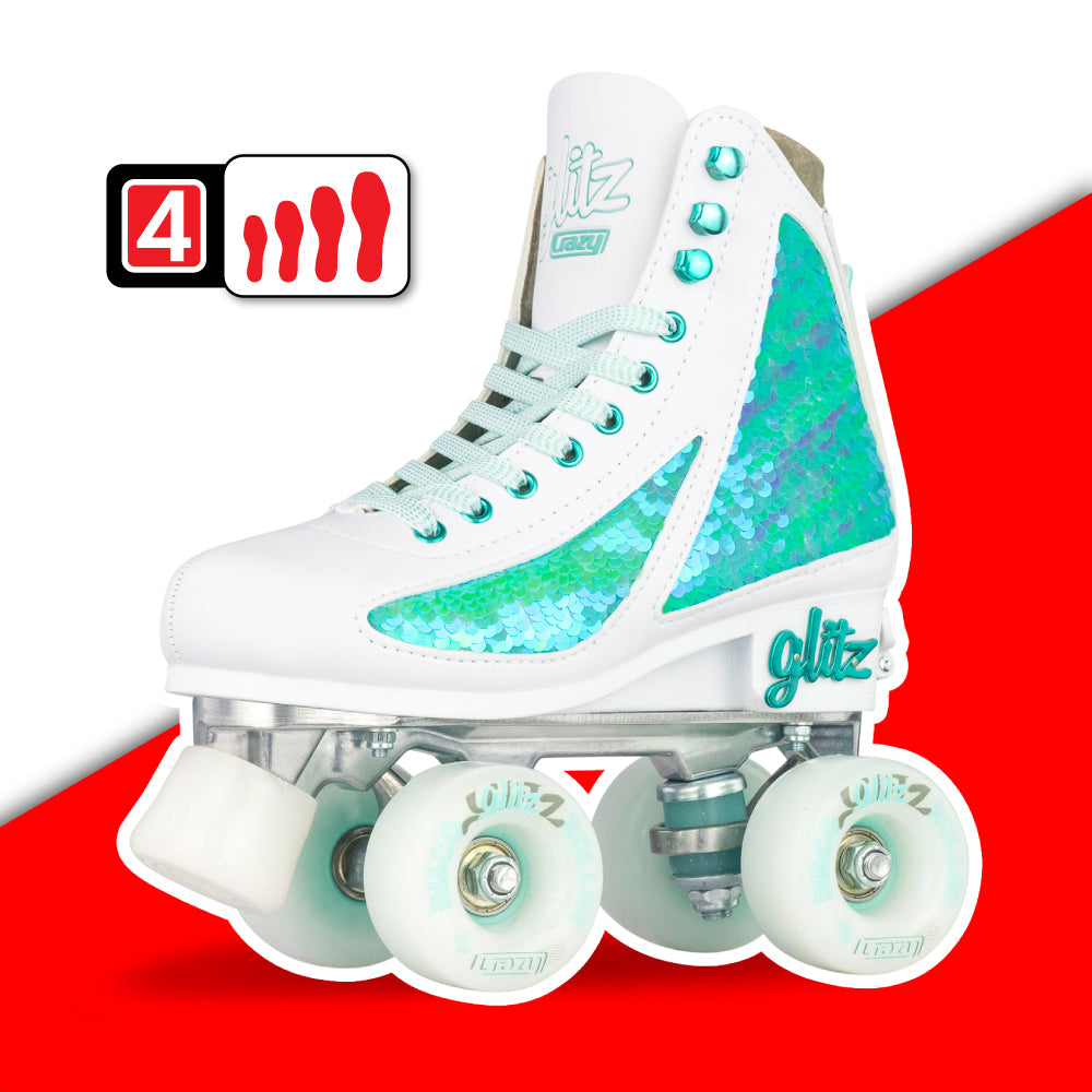 Warehouse Deal | GLITZ Turquoise - Size Adjustable Mermaid Roller Skates